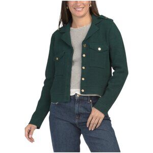 ELIE TAHARI Long Sleeve Notch Collar Button Down Cardigan Jacket